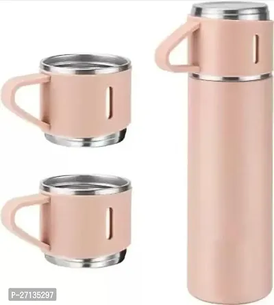 FARISHTAY  Vacuum Flask Set with 2 Cups, Insulated Double Wall Stainless Steel 500ml Tea Coffee Thermal Flask with 3 Cups, Hot and Cold Bottle, Corporate Gifts for Employees Christmas Gift,-thumb0