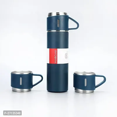 FARISHTAY  Vacuum Flask Set with 2 Cups, Insulated Double Wall Stainless Steel 500ml Tea Coffee Thermal Flask with 3 Cups, Hot and Cold Bottle, Corporate Gifts for Employees Christmas Gift,-thumb0