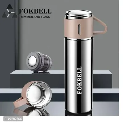 FARISHTAY  Double Wall Stainless Steel Thermo 500ml Vacuum Insulated Bottle Water Flask Gift Set with Two Cups Hot  Cold | Assorted Color | Diwali Gifts for Employees | Corporate Gift Items-thumb0