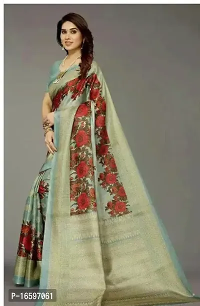 Stylish Silk Saree With Blouse Piece-thumb0