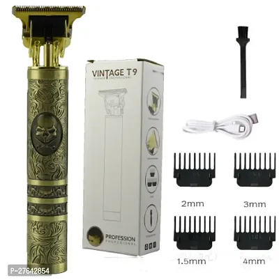 T9 Rechargeable Professional Hair Trimmer for Man with Usb supported Trimmer Men, Beard Trimmer With 3 Guided Combs, 1200mAh Li-ion Battery, 180 minutes Runtime (Vintage T9 Plastic) multicolor`-thumb0