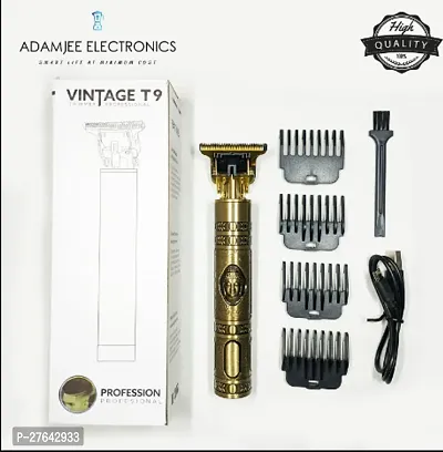 T9 Rechargeable Professional Hair Trimmer for Man with Usb supported Trimmer Men, Beard Trimmer With 3 Guided Combs, 1200mAh Li-ion Battery, 180 minutes Runtime (Vintage T9 Plastic) multicolor-thumb0