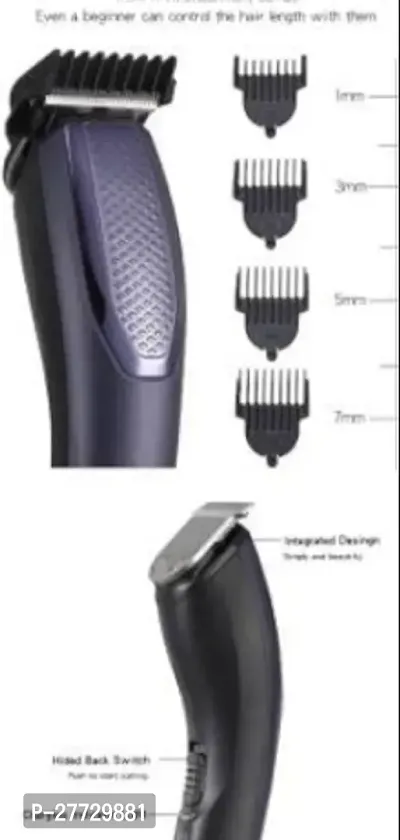AT-1210 Professional Beard Trimmer For Men, Durable Sharp Accessories Blade Trimmers and Shaver with 4 Trimming Combs, Trimmer For Men Shaving, 45 Min Cordless Use, Trimer for men's