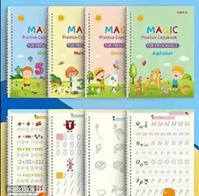 Magic Re-Usable Drawing, Alphabet, Numbers And Math Exercise Books For Children