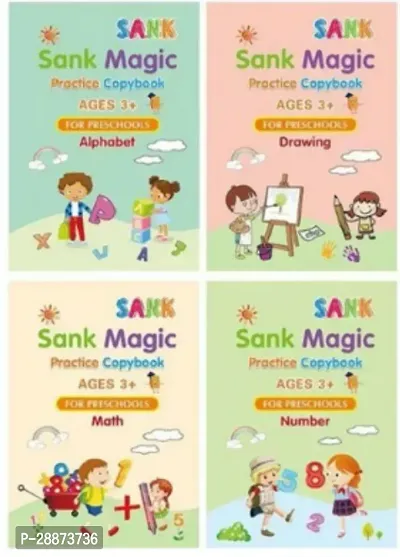 Magic Re-Usable Drawing, Alphabet, Numbers And Math Exercise Books For Children