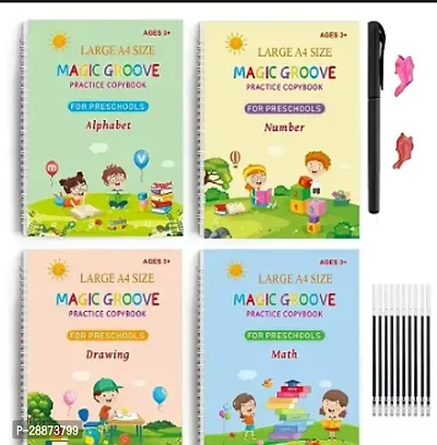 Magic Re-Usable Drawing, Alphabet, Numbers And Math Exercise Books For Children-thumb0