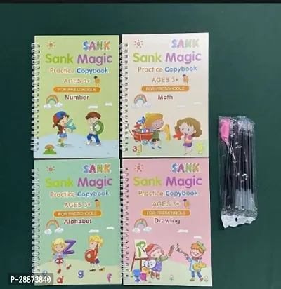 Magic Re-Usable Drawing, Alphabet, Numbers And Math Exercise Books For Children