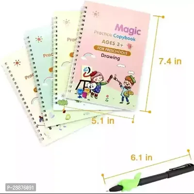 Magic Re-Usable Drawing, Alphabet, Numbers And Math Exercise Books For Children-thumb0