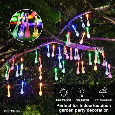 Foyer Water Drop String Ball Light 14 LED Outdoor String Lights Waterproof Crystal Water Drop Fairy Lights (Plug-in)-thumb2