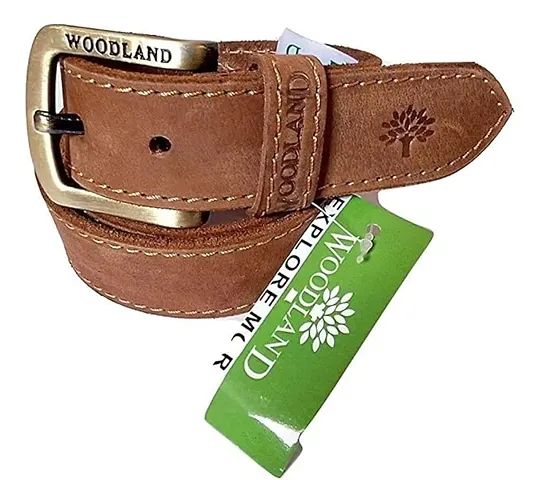 Woodland Men's Leather Belt (Camel Colour)