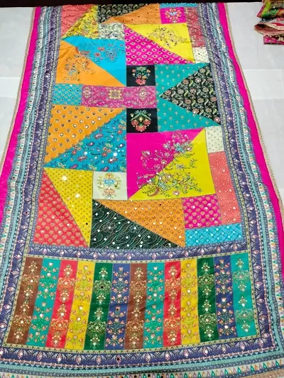 Pakistani Dupatta with Mirror and Shimmers Work