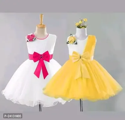 New stylish Green floral Baby Girls Dress/Frocks (GIF) 2 PCS COMBO