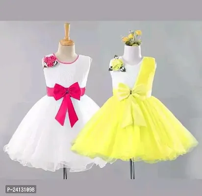 New stylish Green floral Baby Girls Dress/Frocks (GIF) 2 PCS COMBO