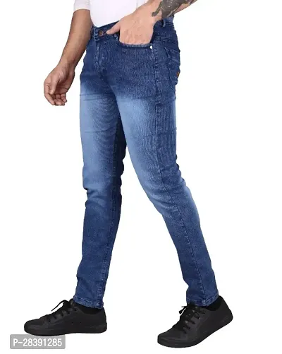 Men Denim Slim Mid Rise Stylish Jeans (Royal Blue)