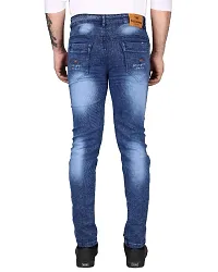 Men Denim Slim Mid Rise Stylish Jeans (Royal Blue)-thumb2