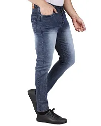 Men Denim Slim Mid Rise Stylish Jeans  (Royal Black)-thumb1