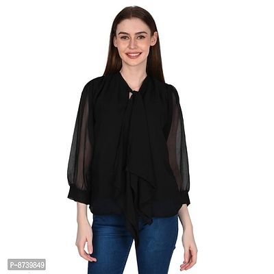 Classic Georgette Solid Tops for Womens