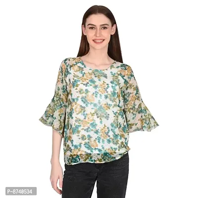 Classic Georgette Printed Top for Women-thumb0