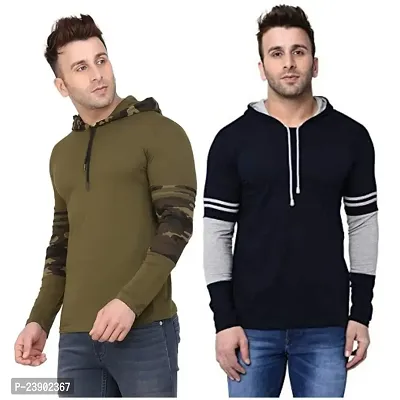 Fancy Cotton Blend Hoodies For Men Pack Of 2