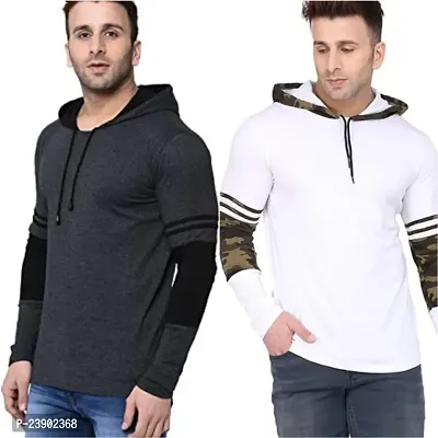 Fancy Cotton Blend Hoodies For Men Pack Of 2-thumb0