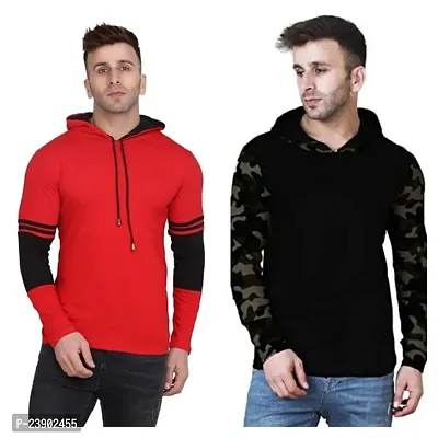 Fancy Cotton Blend Hoodies For Men Pack Of 2-thumb0