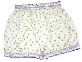 KIDBIRD Pure Cotton Printed White Bloomer Panties for Girls  Kids (Pack of 6)-thumb1