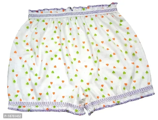 KIDBIRD Pure Cotton Printed White Bloomer Panties for Girls  Kids (Pack of 6)-thumb2