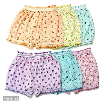 BEXZZOR Pure Cotton Printed Bloomer Panties for Girls  Kids (Pack of 6)