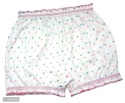 KIDBIRD Pure Cotton Printed White Bloomer Panties for Girls  Kids (Pack of 6)-thumb3