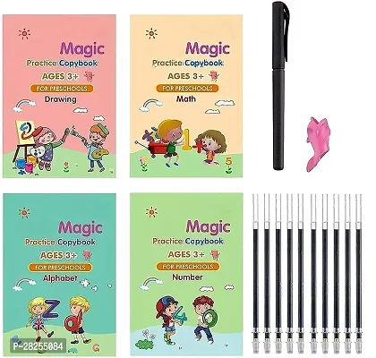 Magic Practice Copybook, (4 Book + 10 Refill) Number Tracing Book with Pen-thumb0