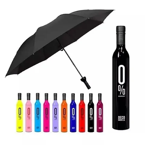 On Blow Bottle Cover Triple Fold Umbrella for UV Protection & Rain | Outdoor and Car Umbrella for Women & Men