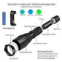 5 Mode 500 Meter Torch Light high Power Long Distance Rechargeable Torch Flashlight,Long Distance Beam Range-thumb1