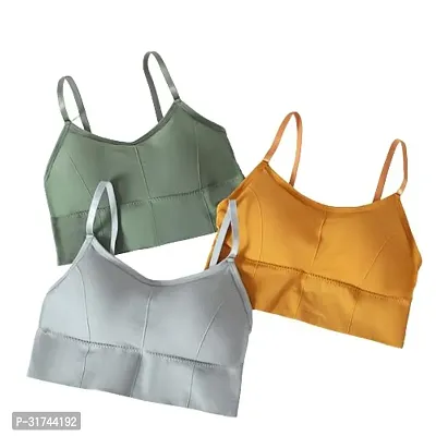 Stylish Cotton Blend Solid Bras For Women- Pack Of 3