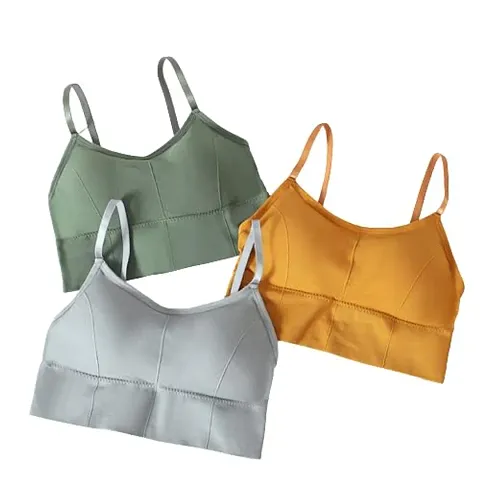 Stylish Fancy Blend Solid Padded Bras For Women Pack Of 3