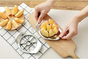 Pegrim Stainless Steel Vegetable, Apple, Watermelons  Fruit Cutter Slicer Chopper Masher Dicer (Stainless Steel Apple Cutter)-thumb3