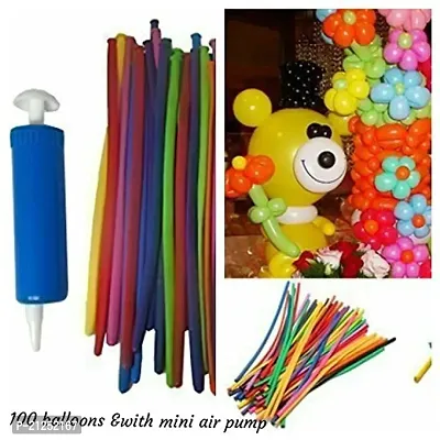 PEGRIM Long Latex Toy Balloon Modelling Animal Shaping Balloons - Mix Color (Pack of -100 Pcs.)-thumb0