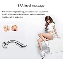 PRIYAT DEAL Massager 3D Mini Manual Massager 360 Rotate Roller Face Body Massager for Skin Lifting Face Lifting Wrinkle Remover Facial Massage Relaxation and Skin Tightening Tool for Unisex, Silver-thumb2