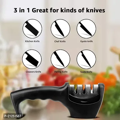 PriorityChef Knife Sharpener Manual 3 Stage Knife Sharpener Tool Advanced Knife Sharpener for Kitchen Knife Sharpener Rod Knife Sharpner Knives Sharpening Tool for Steel Knives-thumb3