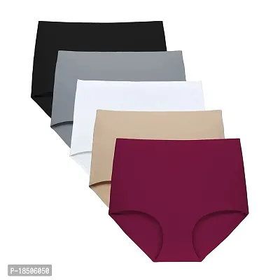 Pegrim No Show High Waist Briefs Underwear for Women Seamless Panties Multi-colors  Pack-6-thumb0