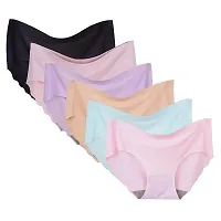 Pegrim No Show High Waist Briefs Underwear for Women Seamless Panties Multi-colors  Pack-6-thumb1