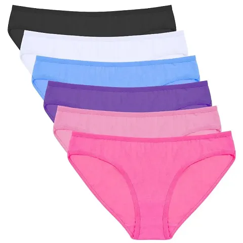 Womens Cotton Hi-Cut Hipster Panties Pack Of 3