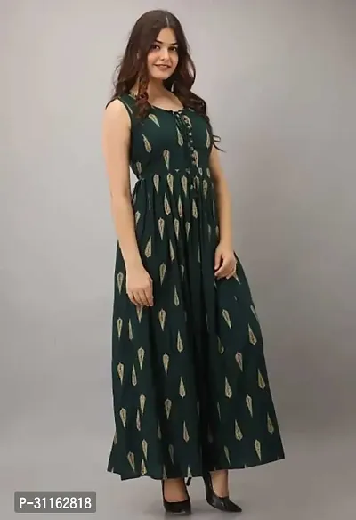 Stylish Green Viscose Rayon Printed Kurta For Women-thumb3