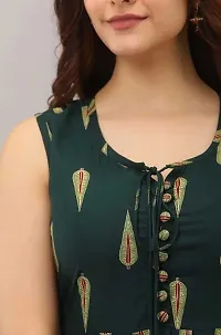 Stylish Green Viscose Rayon Printed Kurta For Women-thumb3