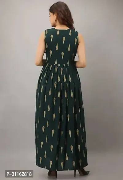 Stylish Green Viscose Rayon Printed Kurta For Women-thumb2