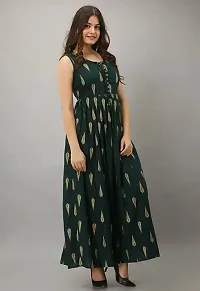 Stylish Green Viscose Rayon Printed Kurta For Women-thumb2