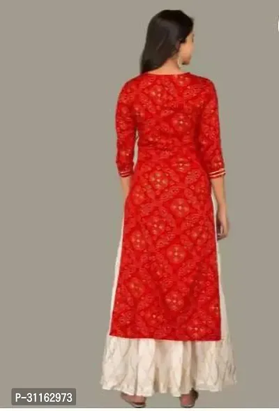 Stylish Red Viscose Rayon Printed Kurta Bottom Set For Women-thumb2