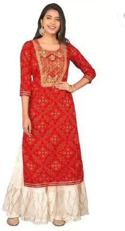 Stylish Viscose Rayon Stitched Kurta For Women