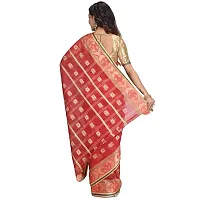 Raj Sarees Women Tant Cotton Saree Without Blouse Piece (RS 507_01_2_Red)-thumb4