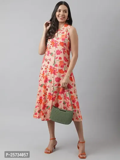 Stylish Pink Cotton Printed Gown For Women