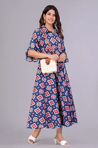 Stylish Multicoloured Cotton Printed Gown For Women-thumb1